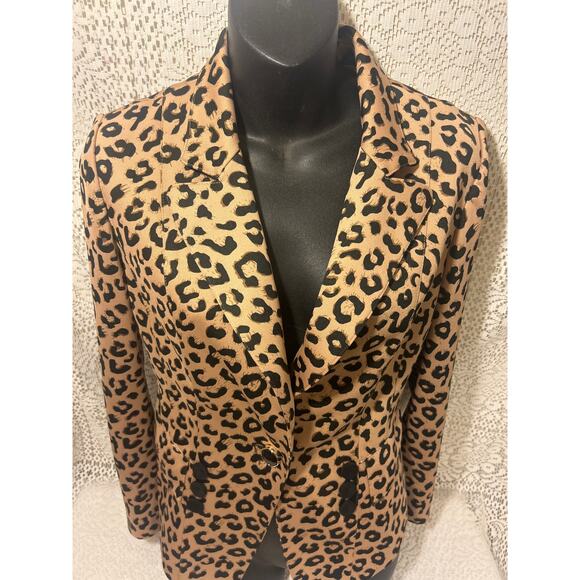 Leopard 80’s Style SHIZHI Fitted Blazer, SZ Large, - Picture 2 of 8